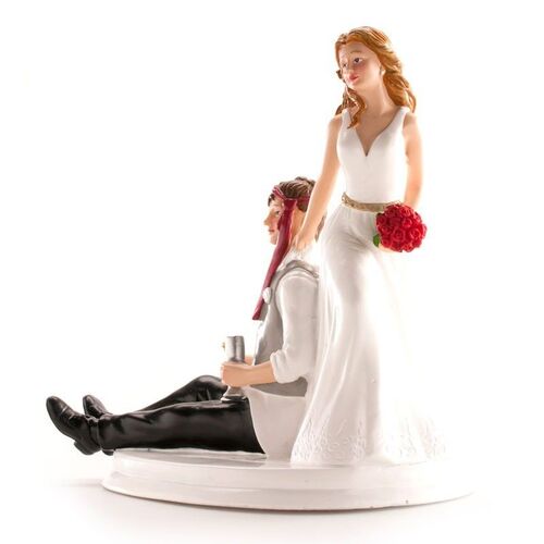 FIGURA PARA TARTA PAREJA NOVIOS BEBIDOS