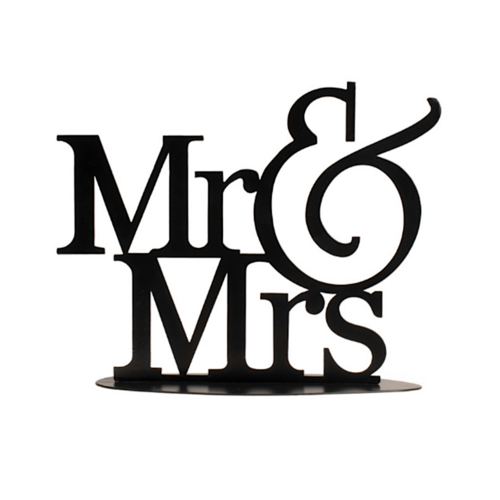 TOPPER PARA TARTA METALICO - MR & MRS