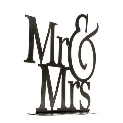 TOPPER PARA TARTA METALICO - MR & MRS