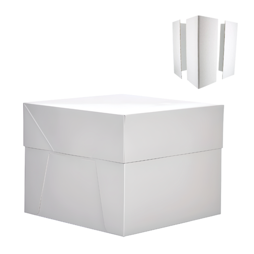 CAJA PARA TARTA BLANCA - 30 CM+ EXTENSIONES 30,5 CM (SIN EMBLISTAR)