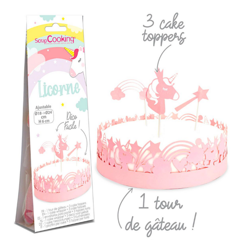 WRAPPER + TOPPERS PARA TARTA SCRAPCOOKING - UNICORNIO