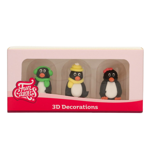 DECORACIONES DE AZUCAR (3D) FUNCAKES - PINGÜINOS