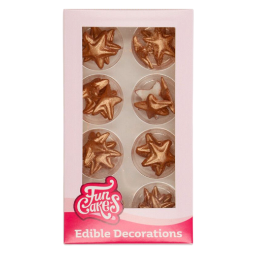 DECORACIONES DE AZUCAR FUNCAKES - ESTRELLAS (BRONCE / ORO)