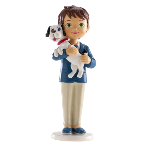 FIGURA PARA TARTA COMUNION - NIÑO CON PERRO