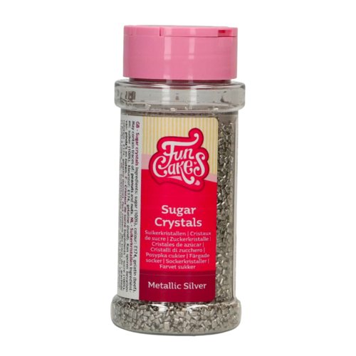 CRISTALES DE AZUCAR FUNCAKES - PLATA METALIZADOS 80 G