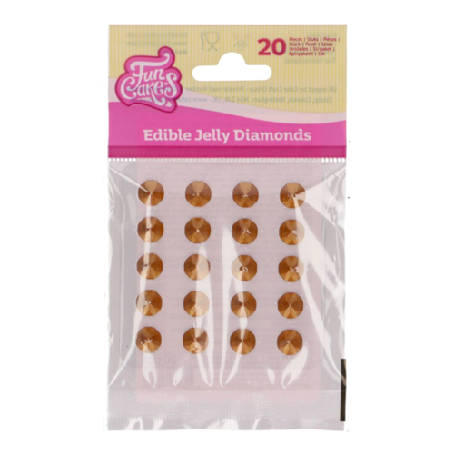 DIAMANTES COMESTIBLES DE GELATINA FUNCAKES - ORO PERLADO