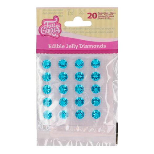 DIAMANTES COMESTIBLES DE GELATINA FUNCAKES - AZUL CIELO