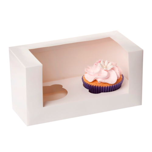 CAJA PARA 2 CUPCAKES BLANCA - HOUSE OF MARIE