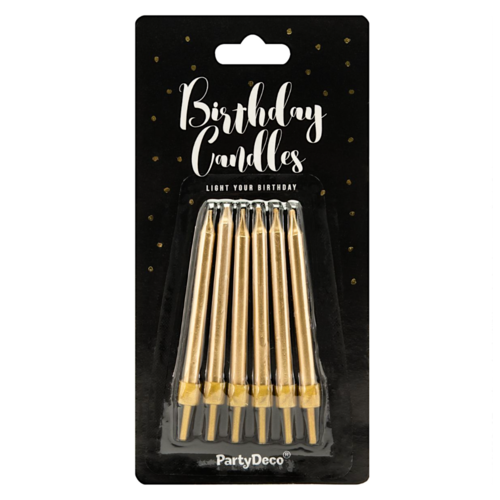 VELAS CUMPLEAÑOS PARTYDECO - DORADAS (6 CM)