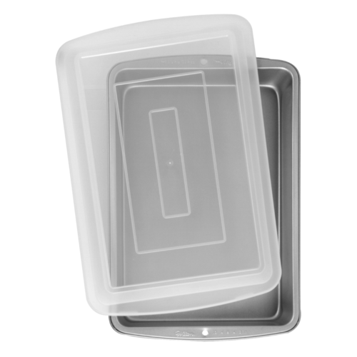 MOLDE RECTANGULAR "RECIPE RIGHT" CON TAPA WILTON - 33 X 22,8 CM