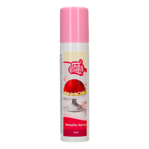 SPRAY METALICO FUNCAKES - ROJO BRILLANTE (100 ML)