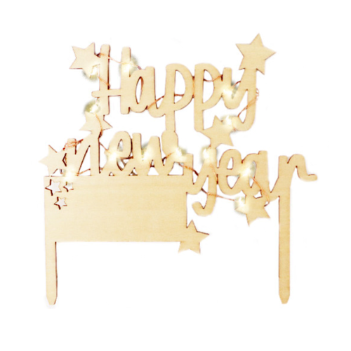 TOPPER PARA TARTA SCRAPCOOKING - "HAPPY NEW YEAR" LED