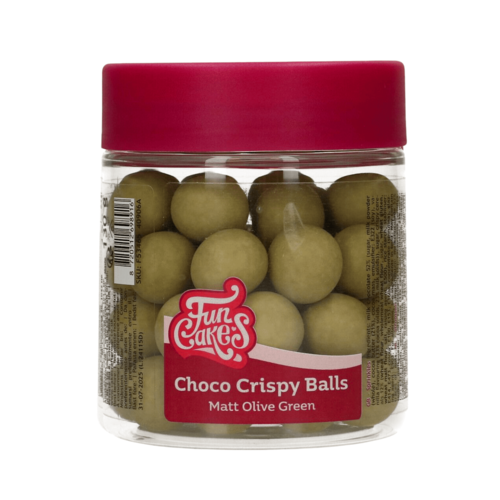 BOLAS CRUJIENTES DE CHOCOLATE FUNCAKES - MATT OLIVE GREEN (130 G)