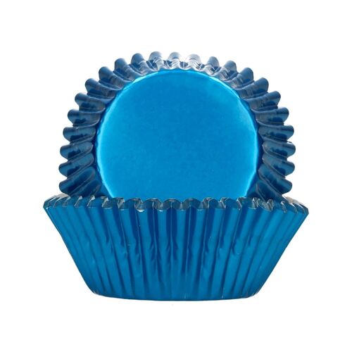 CAPSULAS CUPCAKES PAPEL ALUMINIO "FOIL" FUNCAKES - AZUL METALICO