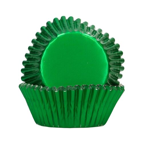 CAPSULAS CUPCAKES PAPEL ALUMINIO "FOIL" FUNCAKES - VERDE METALICO