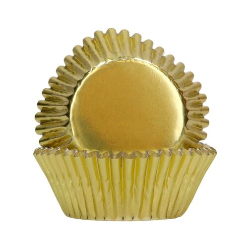 CAPSULAS CUPCAKES PAPEL ALUMINIO "FOIL" FUNCAKES - ORO METALICO