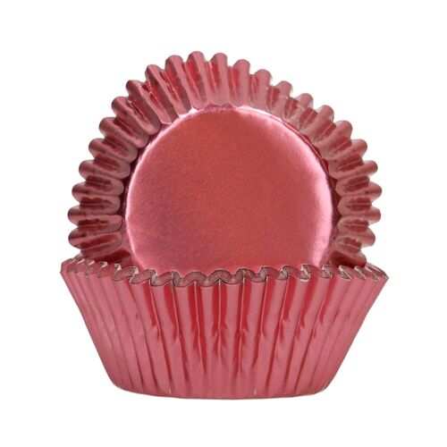 CAPSULAS CUPCAKES PAPEL ALUMINIO "FOIL" FUNCAKES - ORO ROSADO METALICO